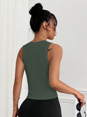 Regata Fitness Canelado Com Recorte Anatômico Estilo Treino