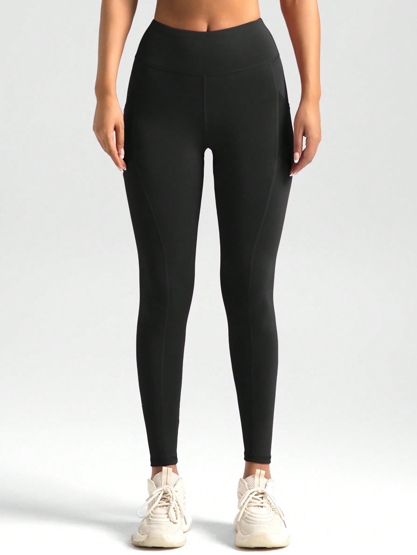 Legging Fitness Cintura Alta Com Bolsos Laterais Mesh