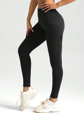 Legging Fitness Cintura Alta Com Bolsos Laterais Mesh
