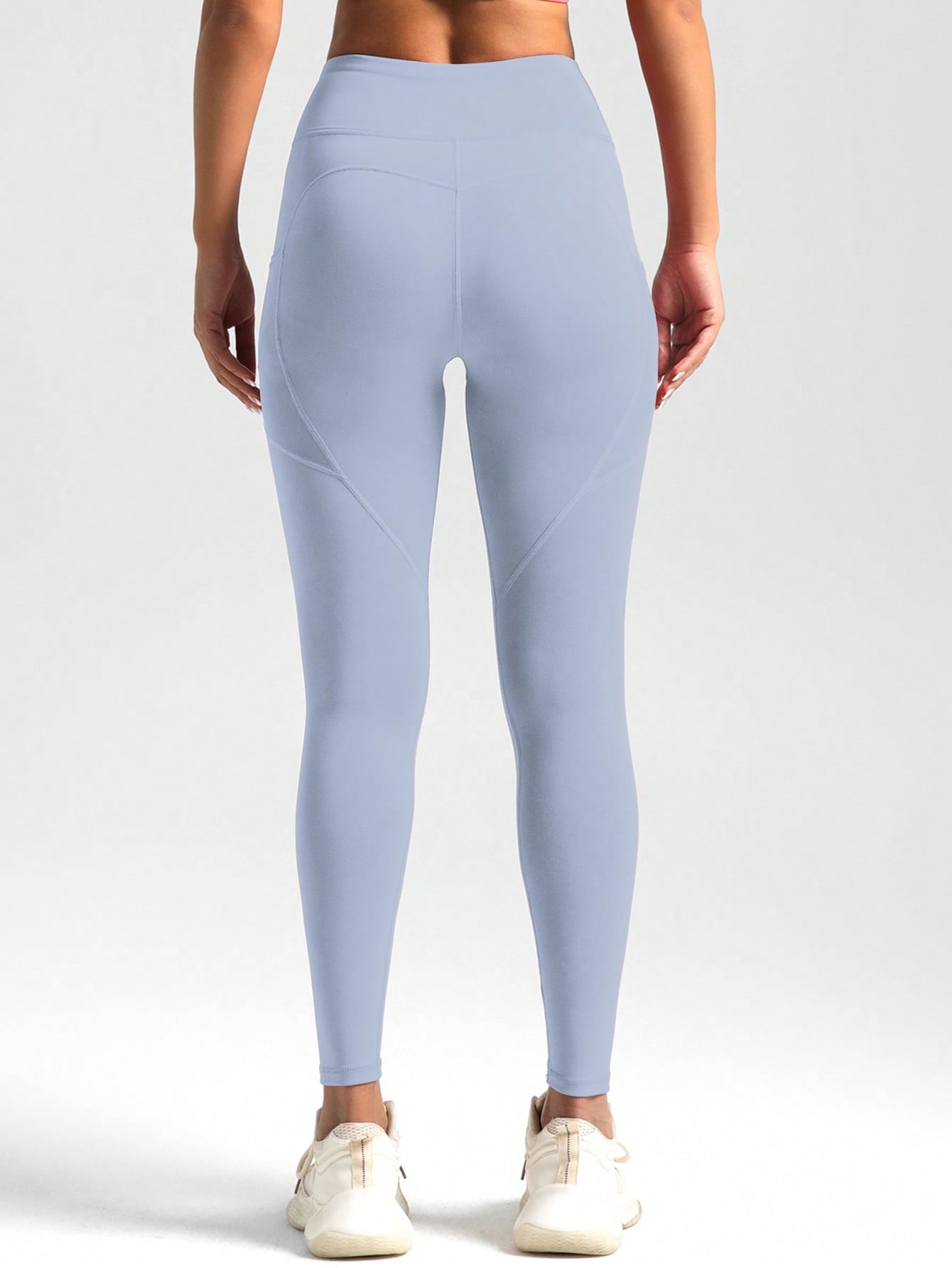 Legging Fitness Cintura Alta Com Bolsos Laterais Mesh