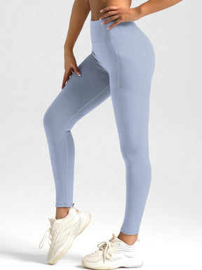 Legging Fitness Cintura Alta Com Bolsos Laterais Mesh