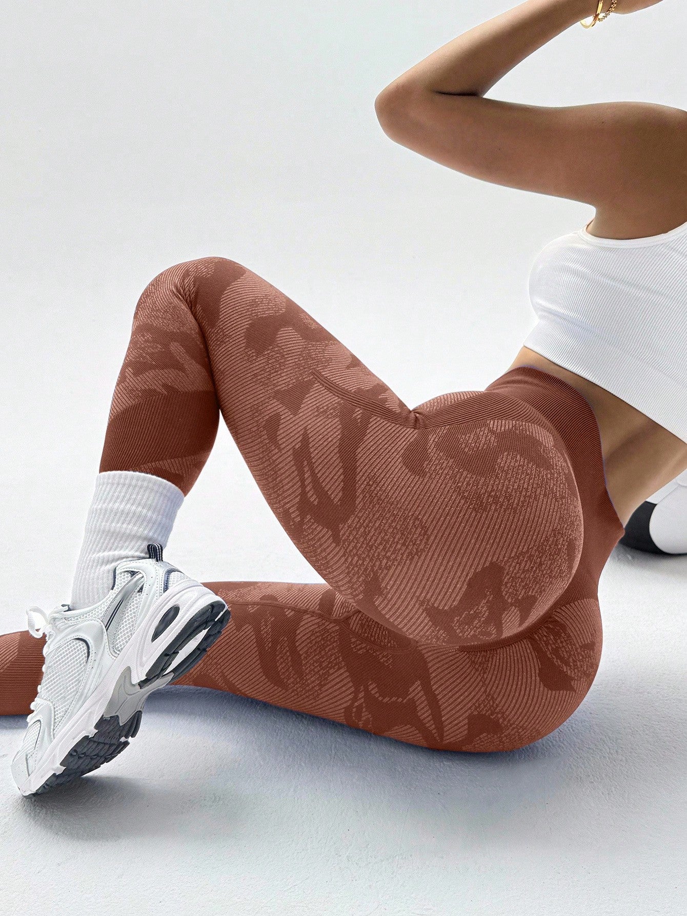 Legging Fitness Cintura Alta Estampada Com Efeito Modelador