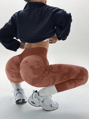 Legging Fitness Cintura Alta Estampada Com Efeito Modelador