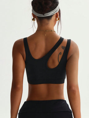 Top One Shoulder Média Sustentação Com Recorte Lateral