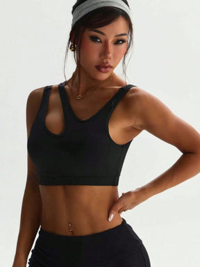 Top One Shoulder Média Sustentação Com Recorte Lateral