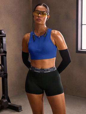 Top Fitness Recortes Assimétricos Alta Sustentação