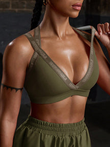 Top Decote Profundo Média Sustentação Com Alças Estilo Strappy