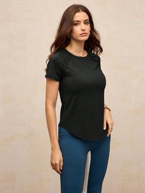 Camisa Fitness Dry Com Recortes Raglan Estilo Treino