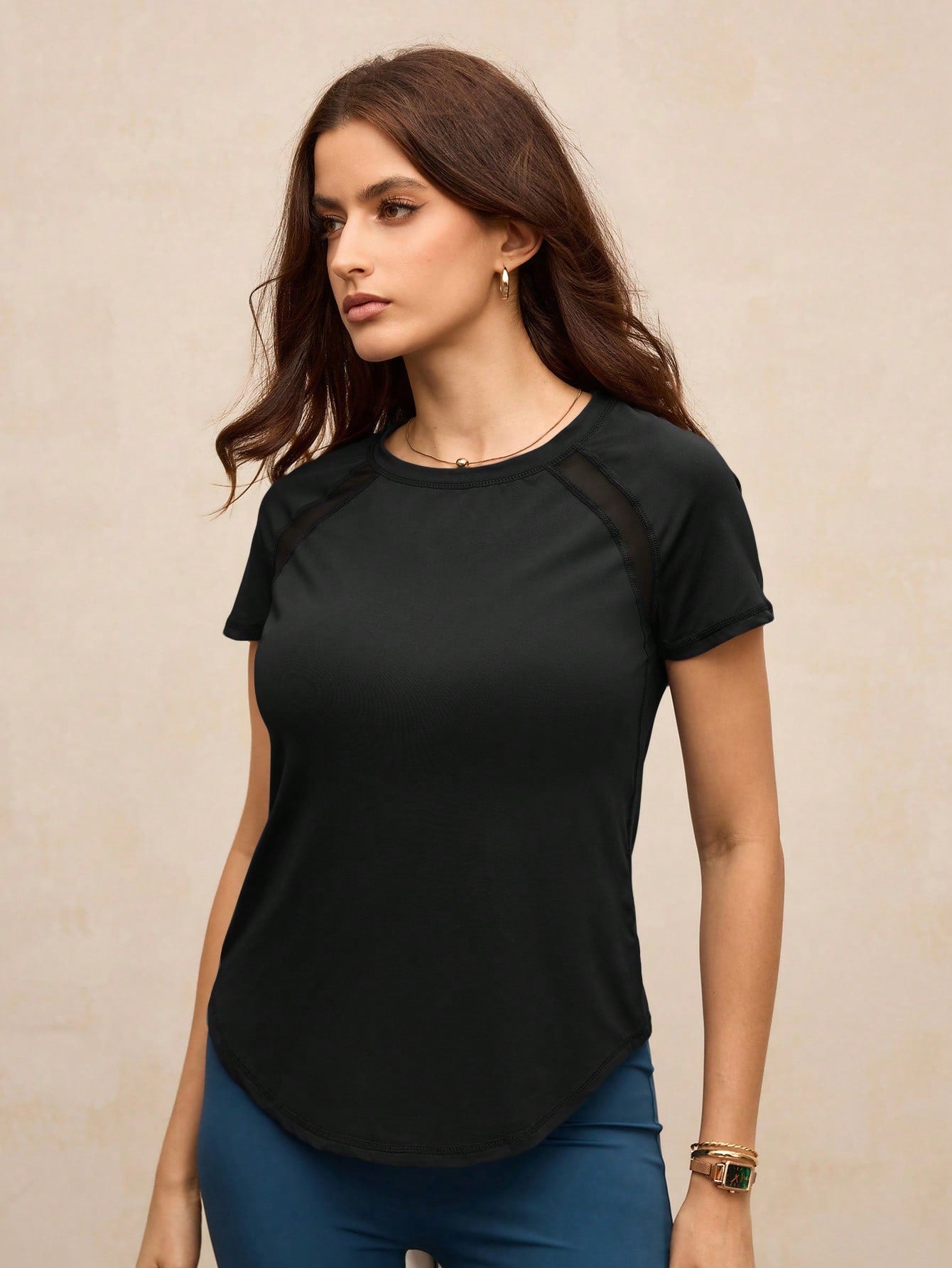 Camisa Fitness Dry Com Recortes Raglan Estilo Treino