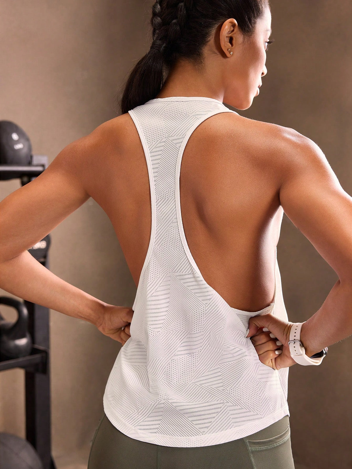 Regata Fitness Nadador Com Decote Profundo Estilo Treino