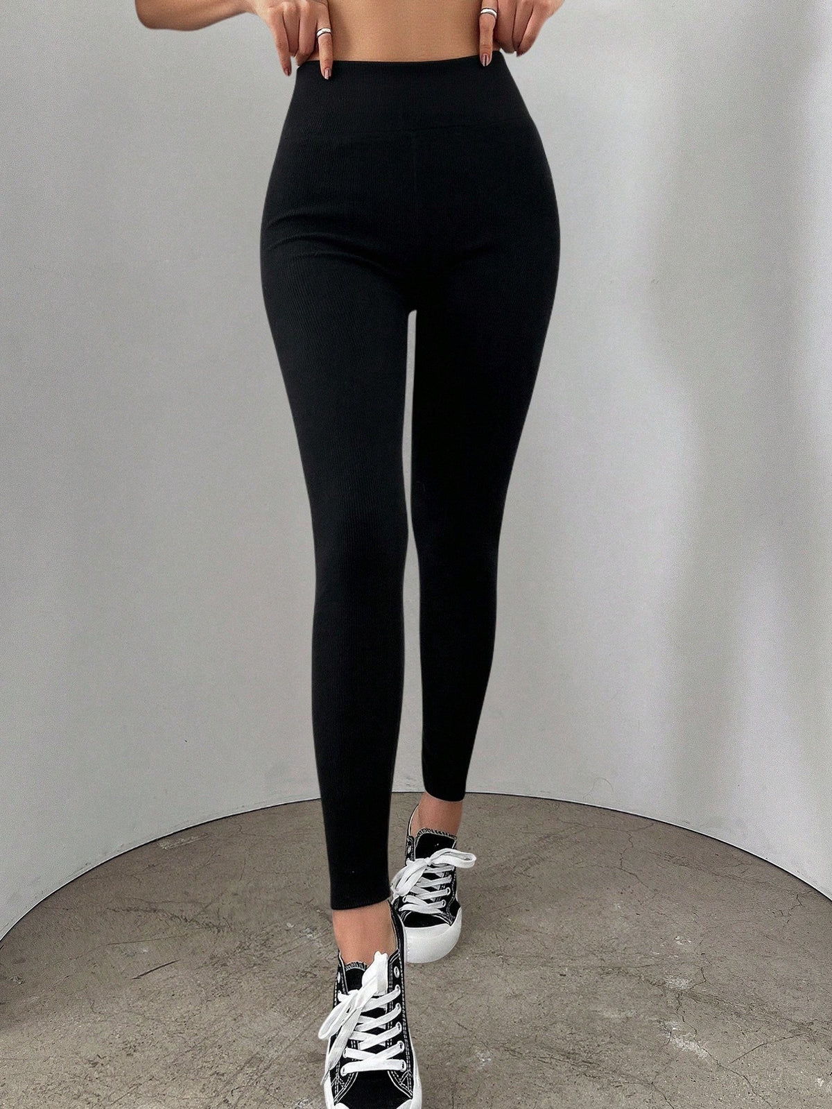 Legging Fitness Cintura Alta Malha Canelada