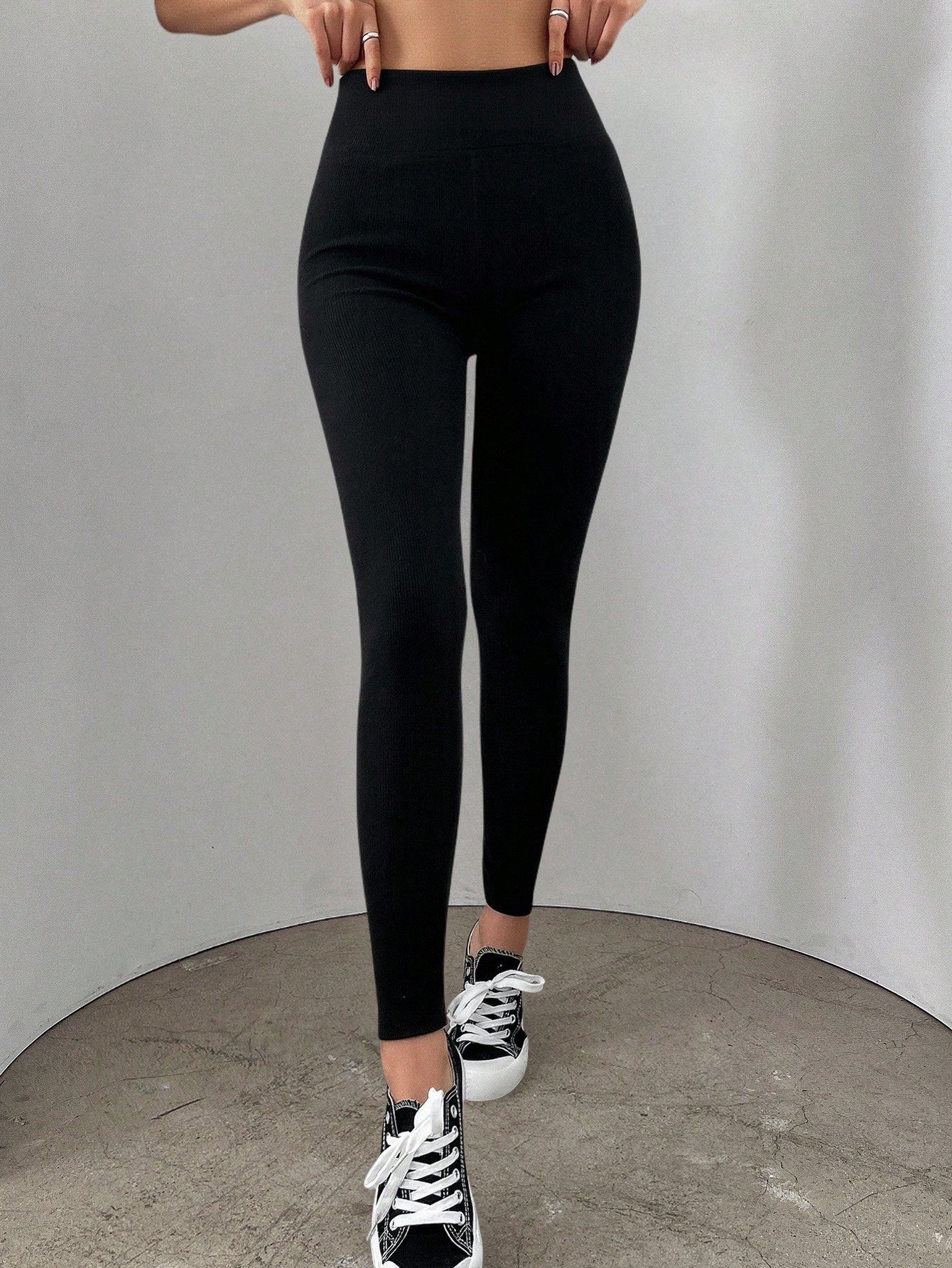 Legging Fitness Cintura Alta Malha Canelada