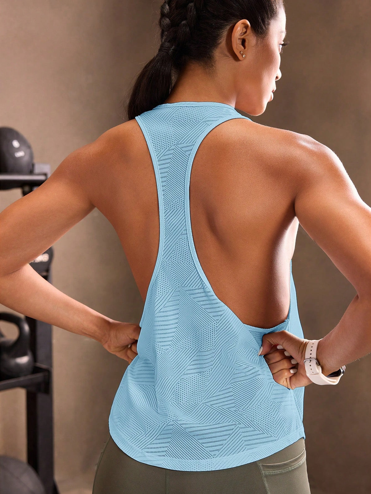 Regata Fitness Nadador Com Decote Profundo Estilo Treino