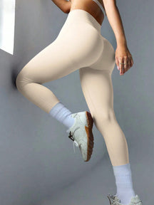 Legging Sem Costura Compressão Canelada Fitness