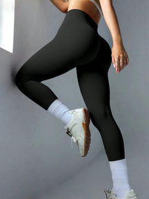 Legging Sem Costura Compressão Canelada Fitness