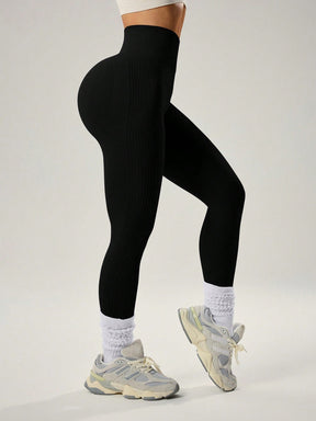 Legging Sem Costura Compressão Canelada Fitness