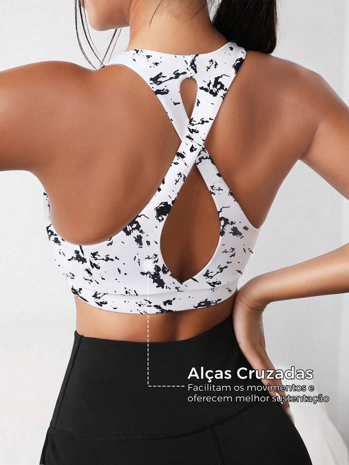 Top Nadador Média Sustentação Com Alças Cruzadas