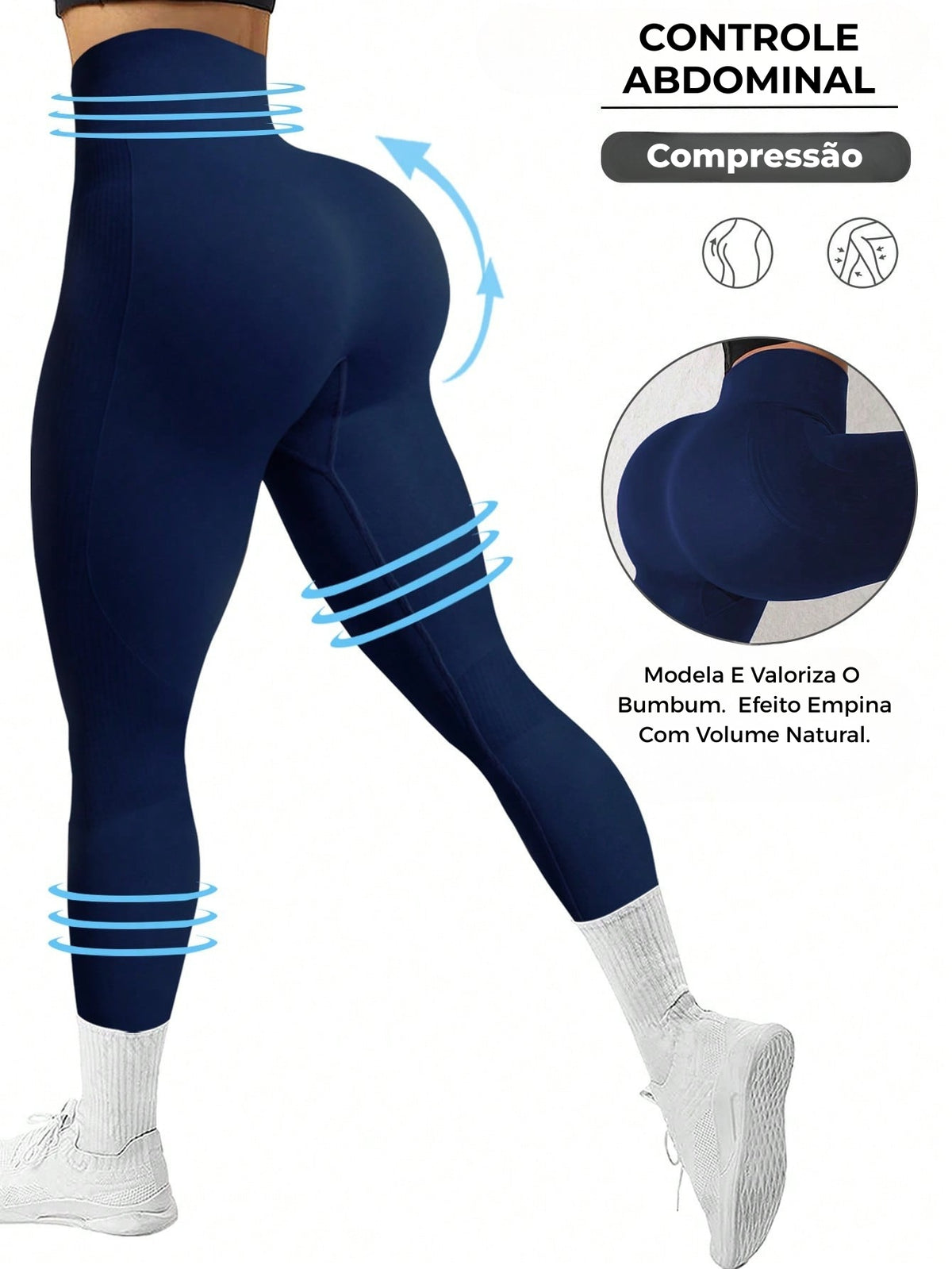 Legging Sem Costura Cintura Alta Compressão Fitness