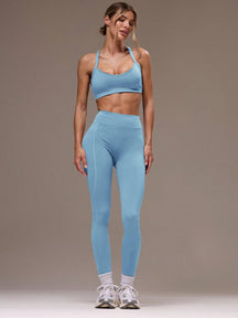 Conjunto Top Alças Finas E Legging Cintura Alta Fitness