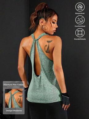 Regata Fitness Com Decote Traseiro Alongado Estilo Treino