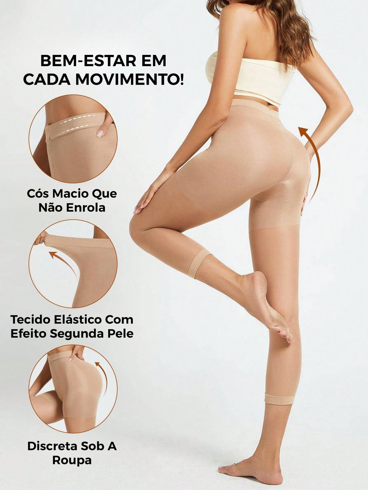 Legging Shapewear Cintura Alta Com Painéis Transparentes