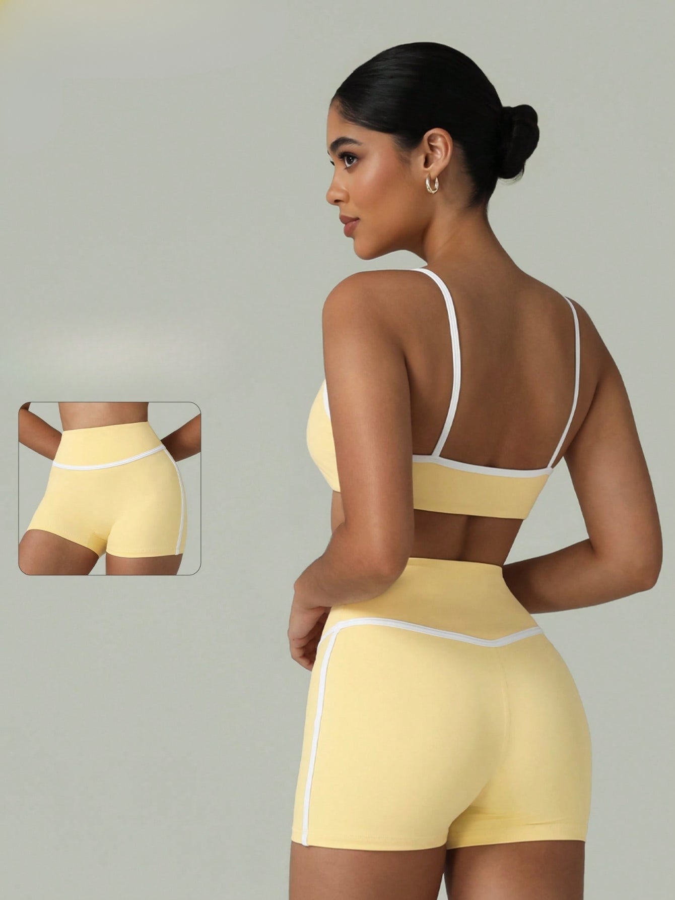 Conjunto Top Alças Finas E Short Cintura Alta Detalhado