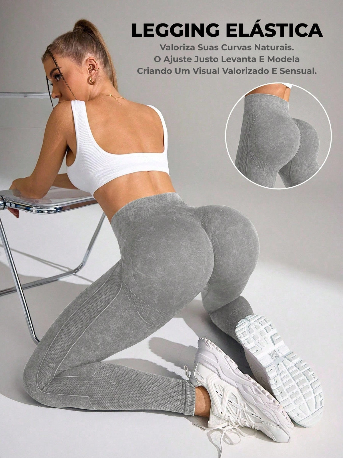 Legging Cintura Alta Modeladora Com Recortes Anatômicos