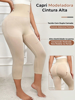 Legging Capri Shapewear Cintura Alta Dupla Camada