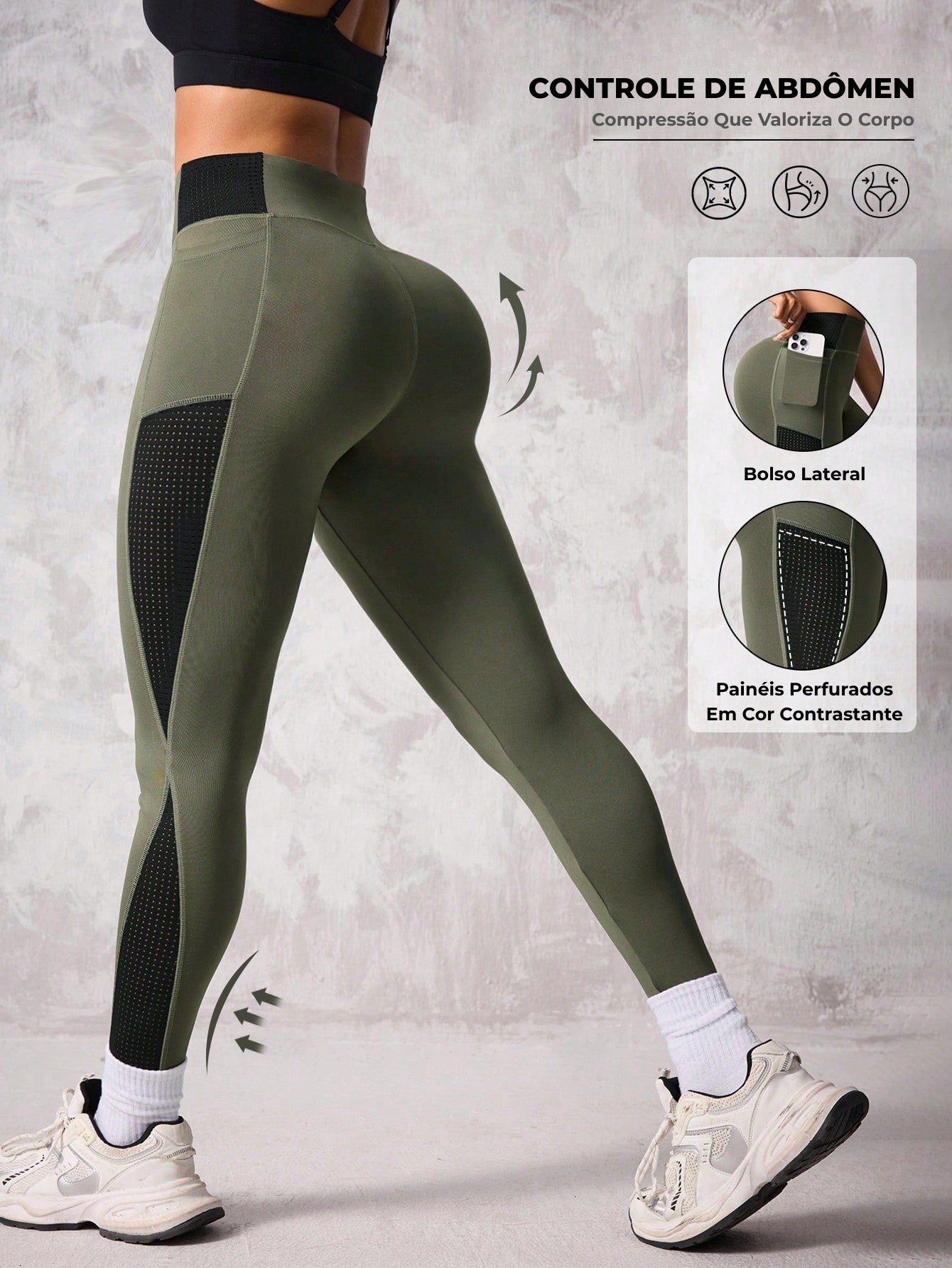 Legging Fitness Cintura Alta Com Bolso Lateral