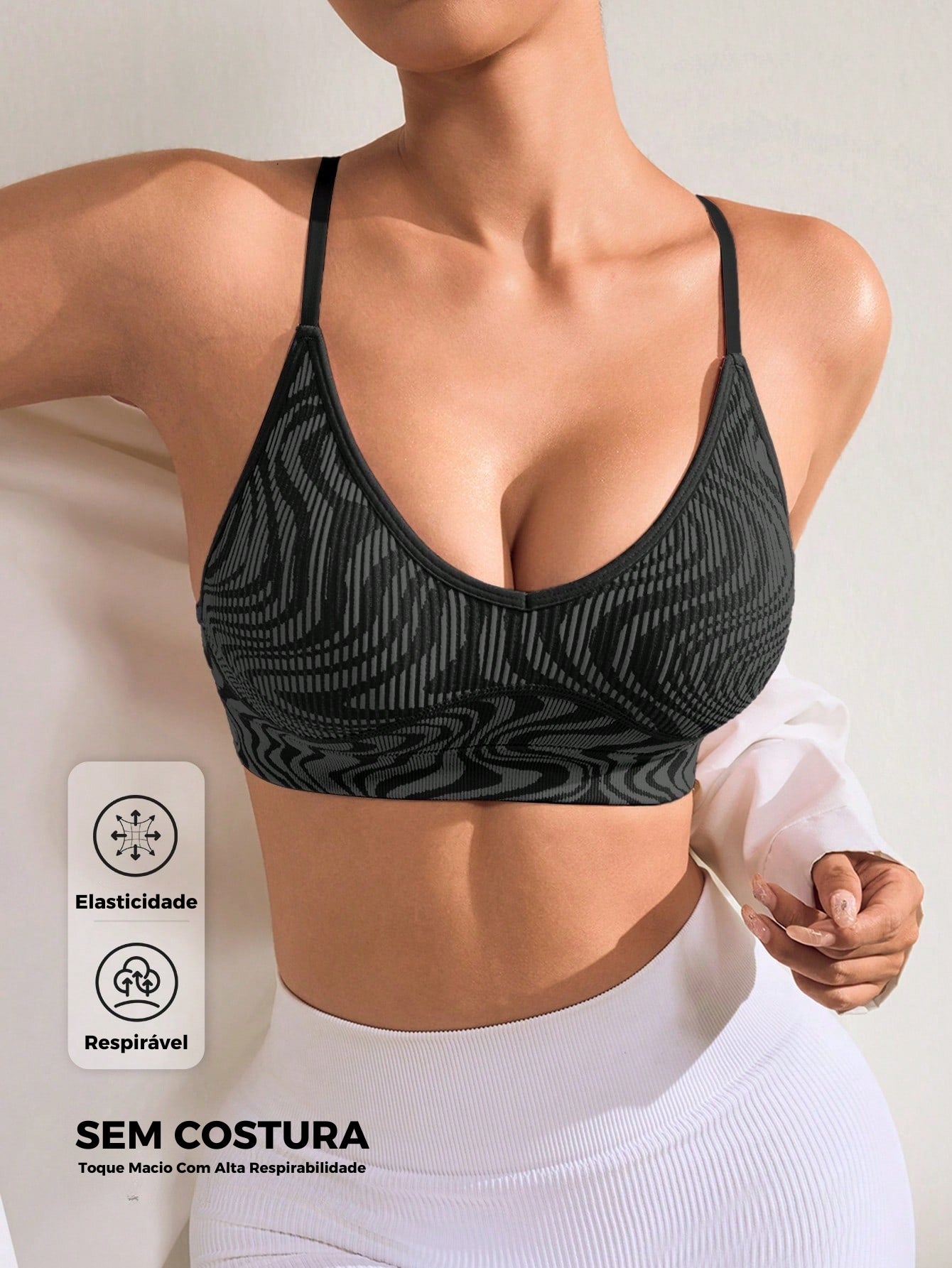 Top Alças Finas Média Sustentação Estampado