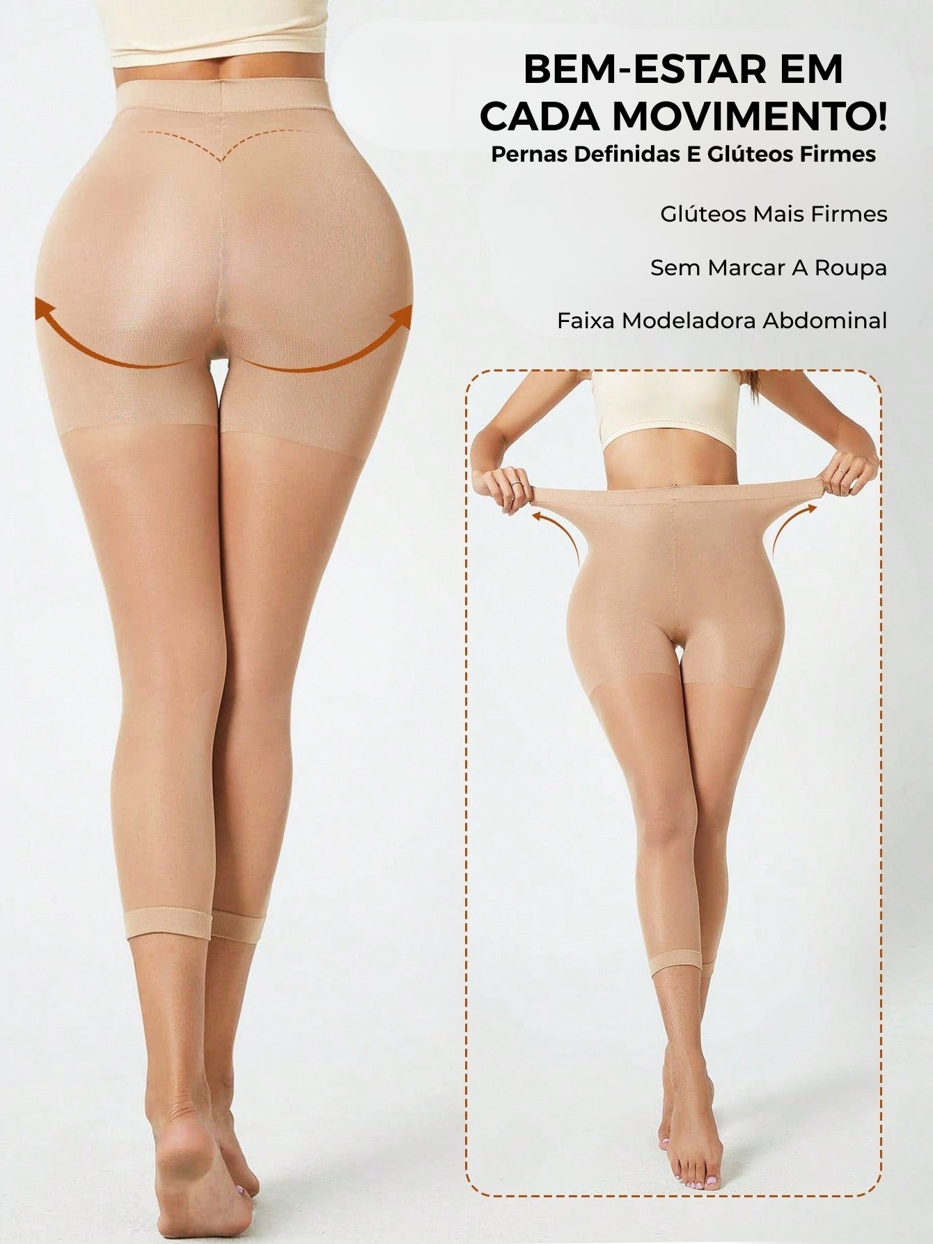 Legging Shapewear Cintura Alta Com Painéis Transparentes
