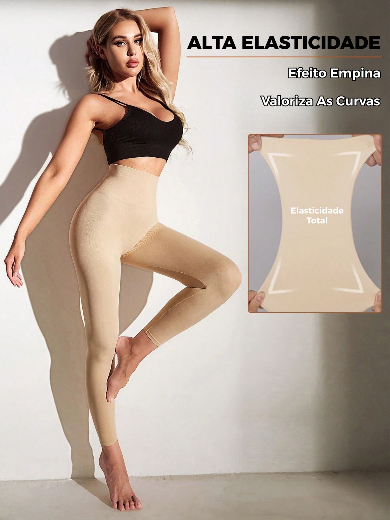 Legging Sem Costura Cintura Alta Modelagem Shapewear