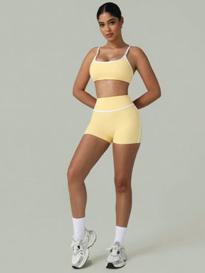 Conjunto Top Alças Finas E Short Cintura Alta Detalhado