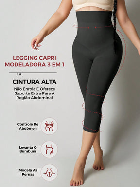 Legging Capri Shapewear Cintura Alta Modeladora
