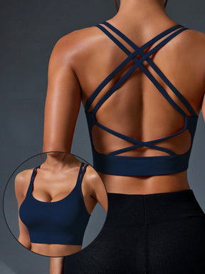 Top Fitness Com Sustentação Média E Alças Cruzadas