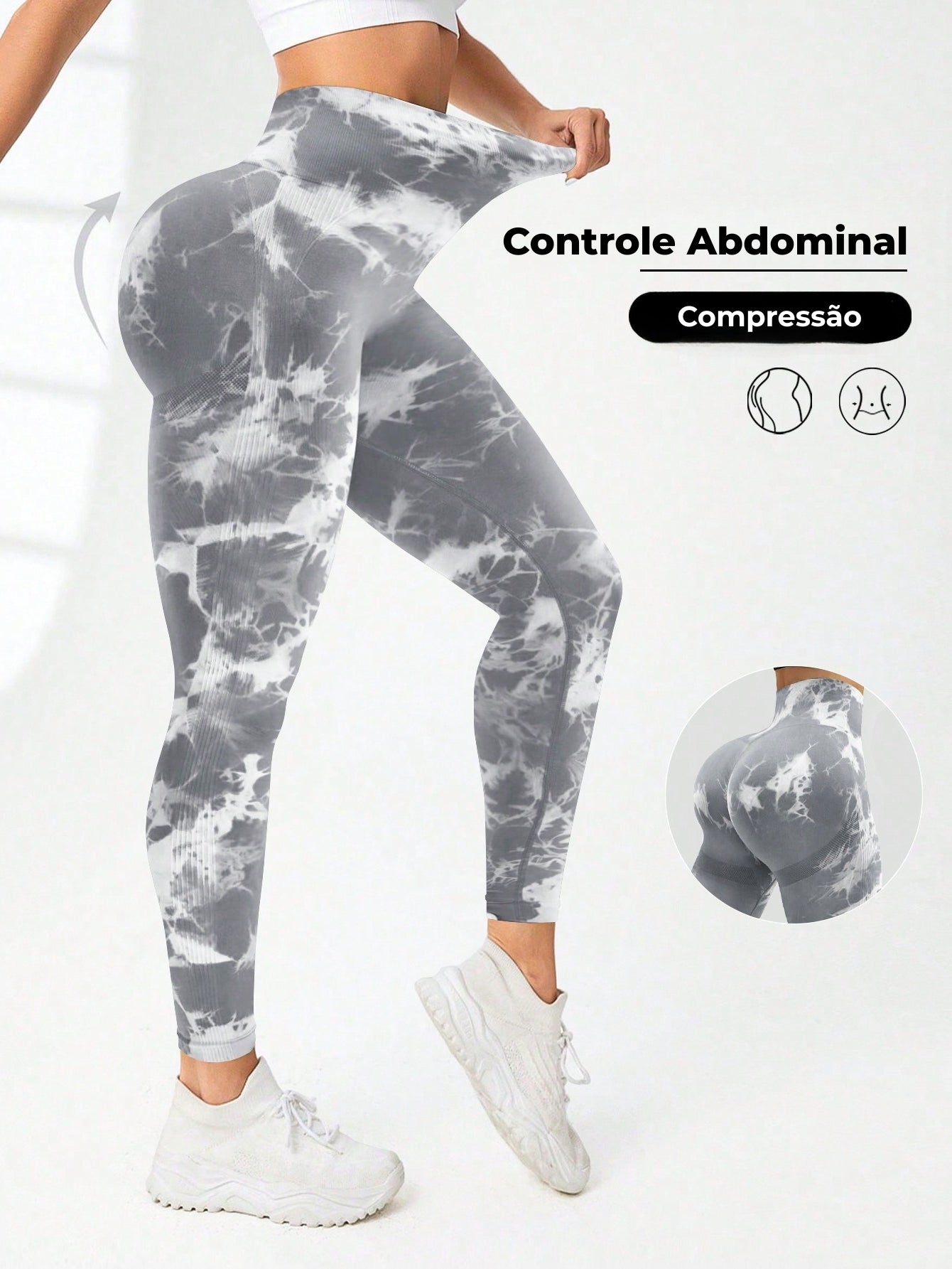 Legging Fitness Estampada Cintura Alta Modeladora