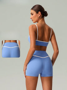 Conjunto Top Alças Finas E Short Cintura Alta Detalhado