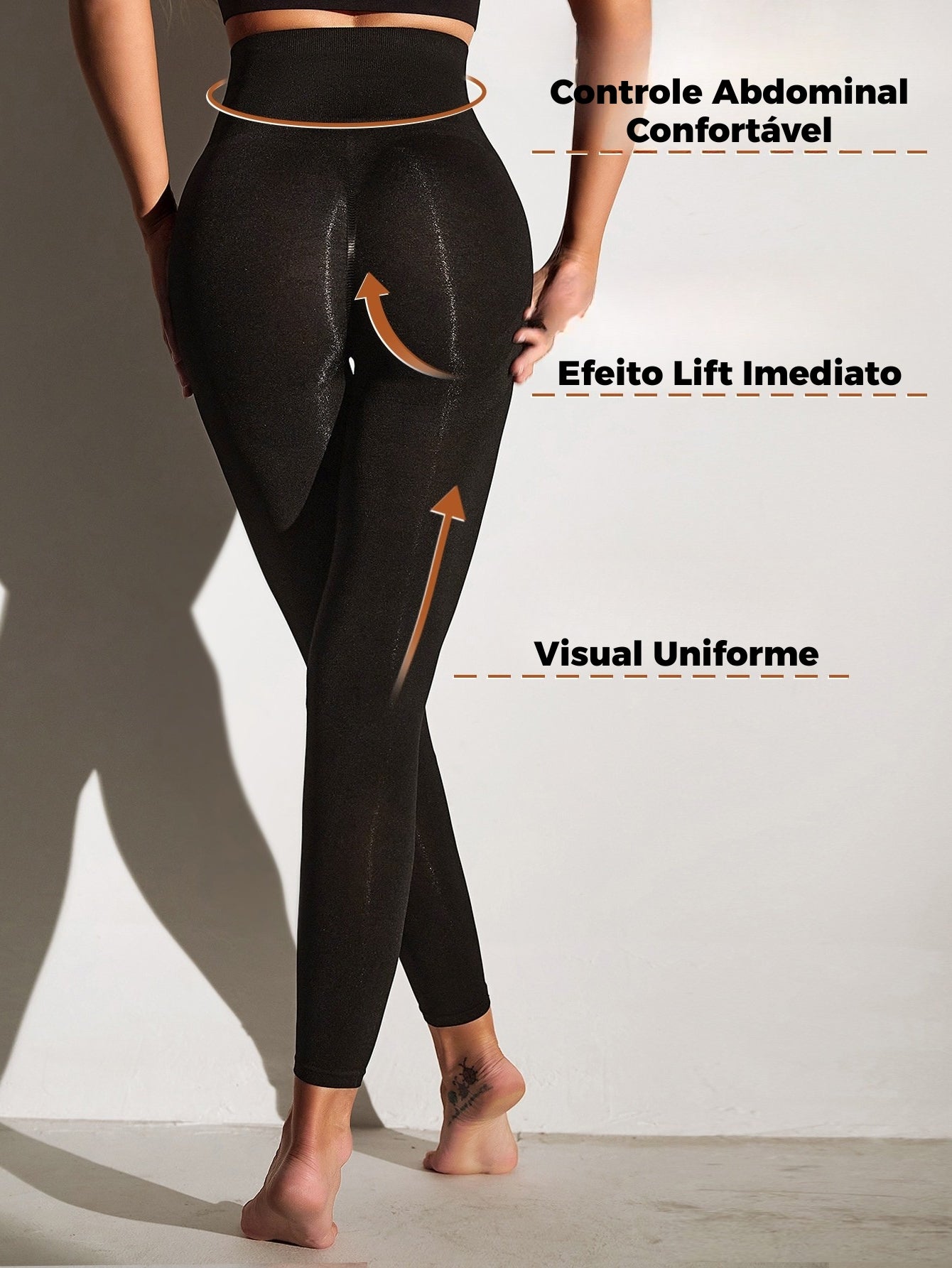 Legging Sem Costura Cintura Alta Modelagem Shapewear