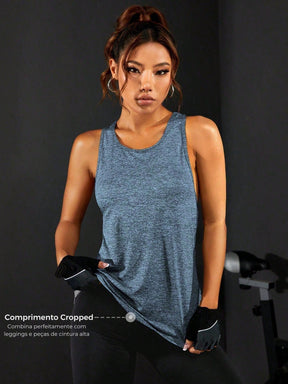 Regata Fitness Com Decote Traseiro Alongado Estilo Treino