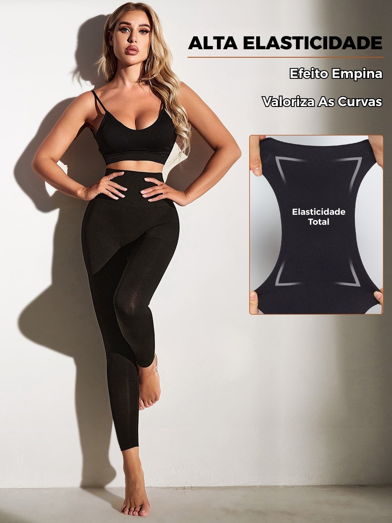 Legging Sem Costura Cintura Alta Modelagem Shapewear