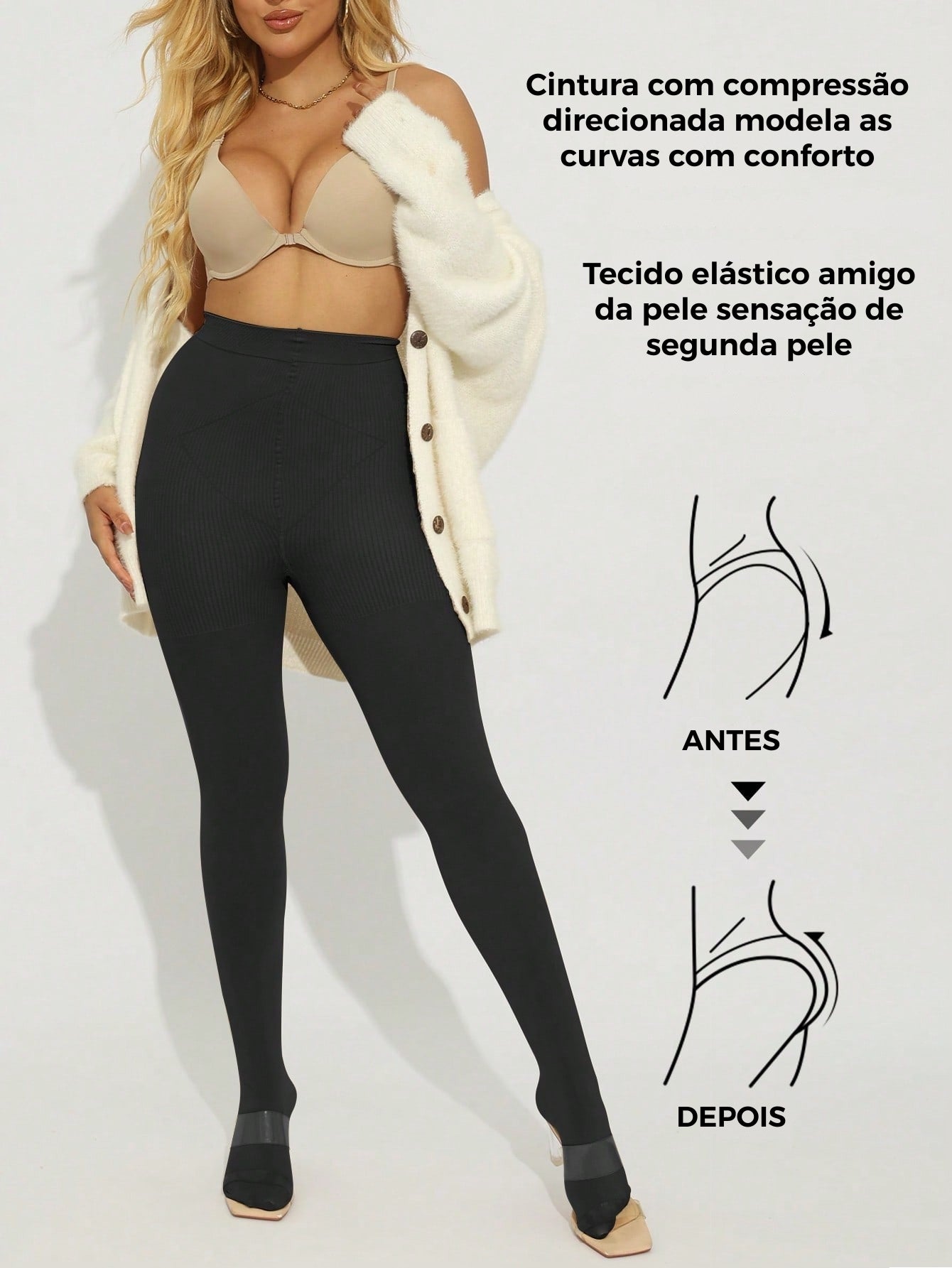 Legging Shapewear Cintura Alta Extra Suporte Fitness