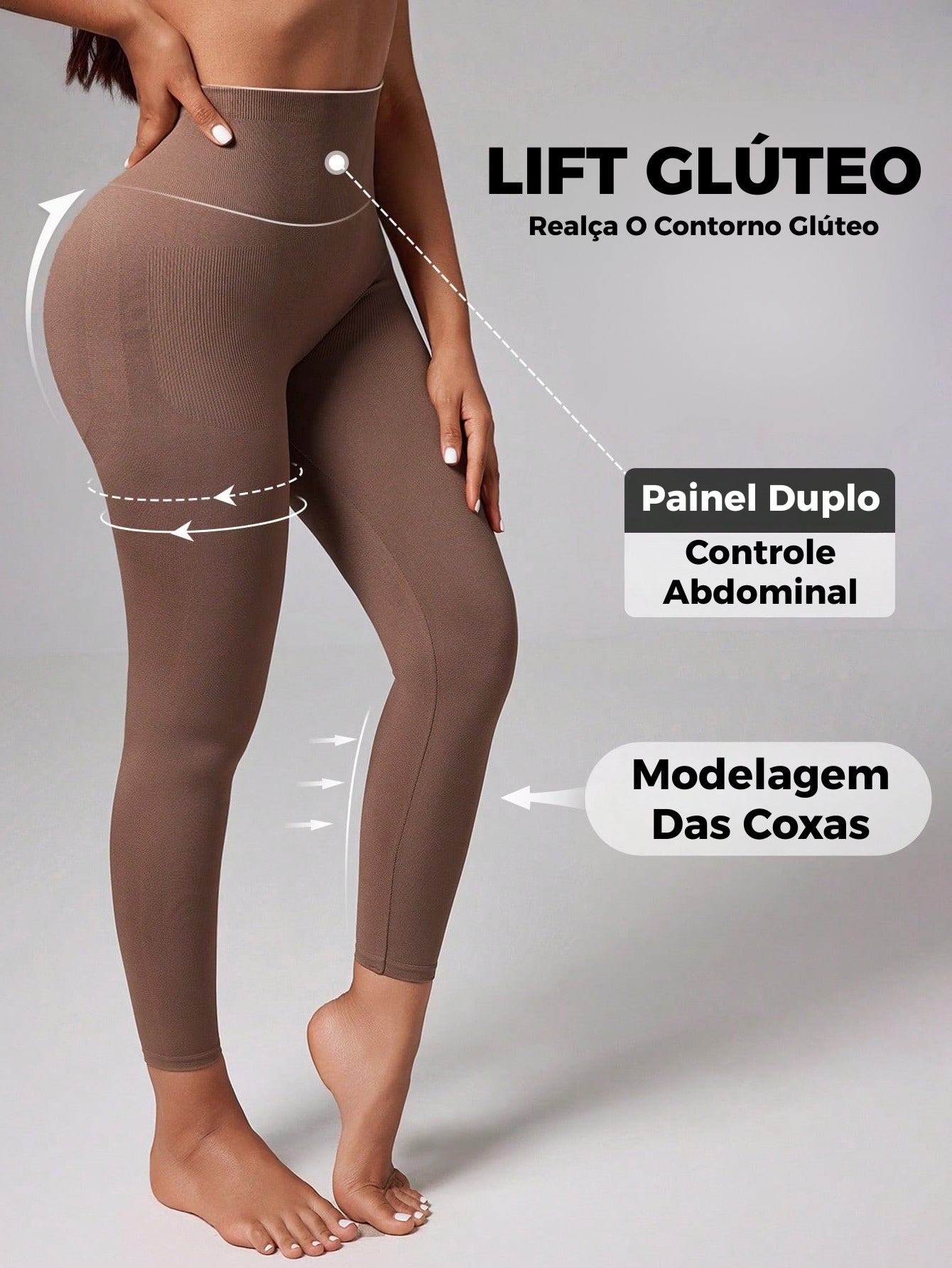Legging Sem Costura Cintura Alta Modelagem Shapewear