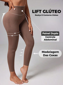 Legging Sem Costura Cintura Alta Modelagem Shapewear