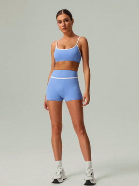 Conjunto Top Alças Finas E Short Cintura Alta Detalhado