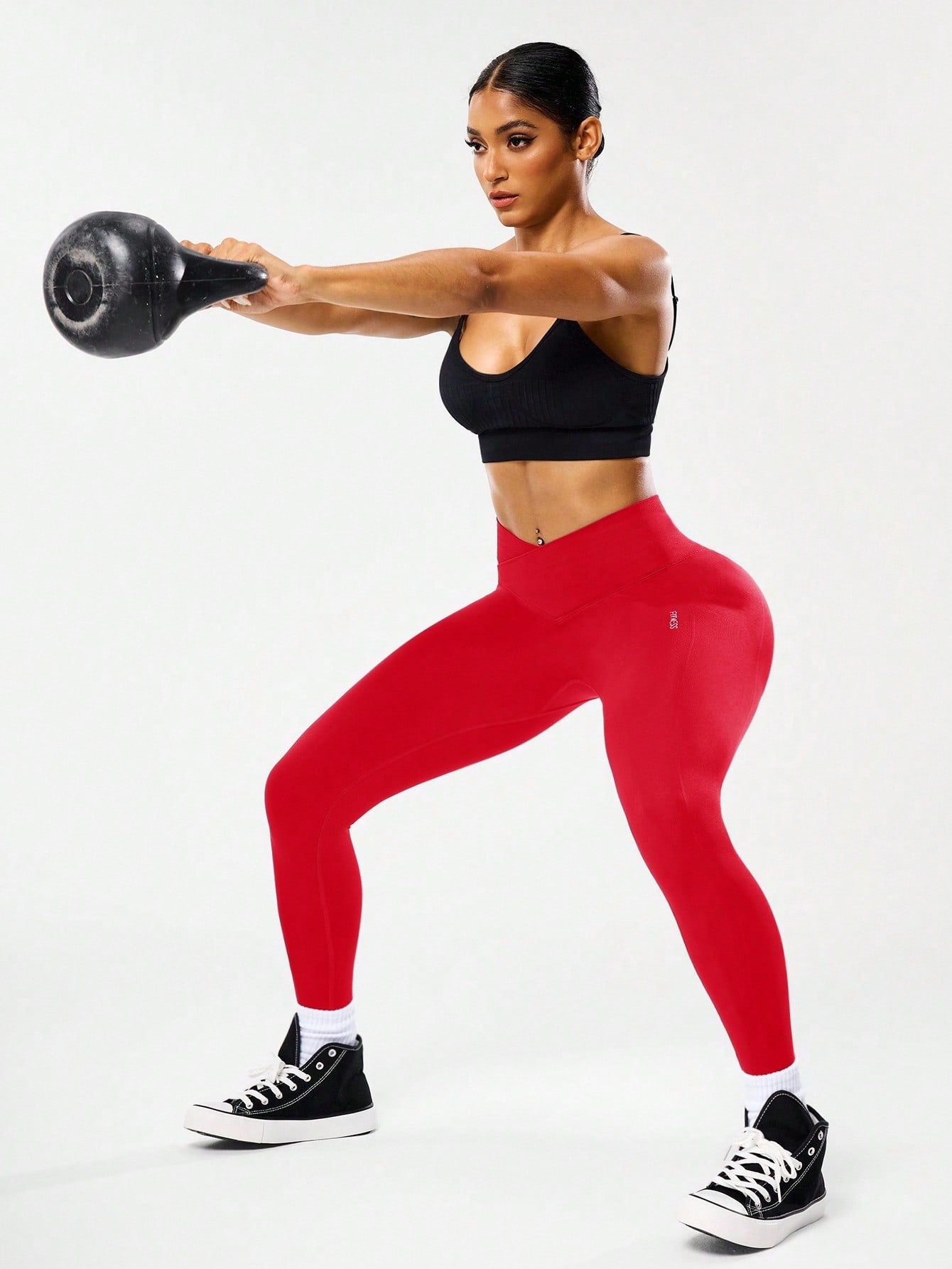 Legging Sem Costura Cintura Alta Com Cós V Modeladora