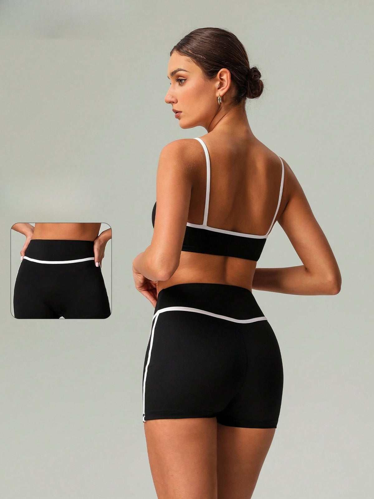 Conjunto Top Alças Finas E Short Cintura Alta Detalhado