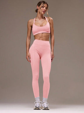 Conjunto Top Alças Finas E Legging Cintura Alta Fitness