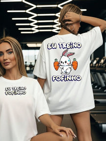 Camisa Fitness Oversized Com Estampa Divertida Estilo Street