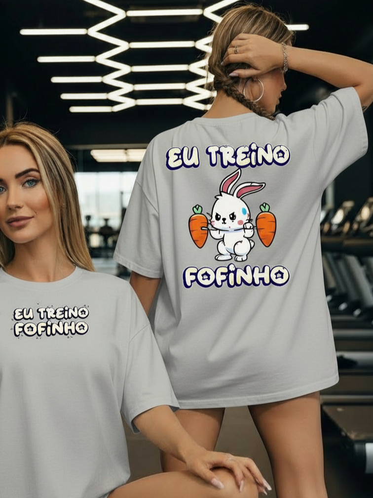Camisa Fitness Oversized Com Estampa Divertida Estilo Street