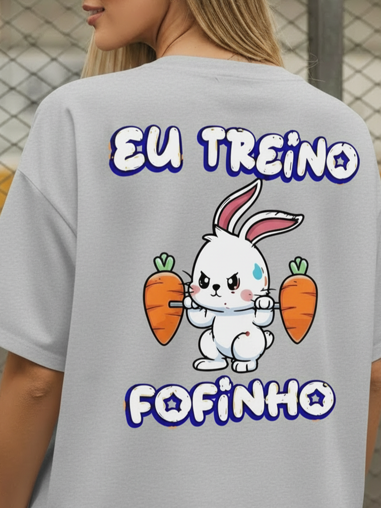 Camisa Fitness Oversized Com Estampa Divertida Estilo Street